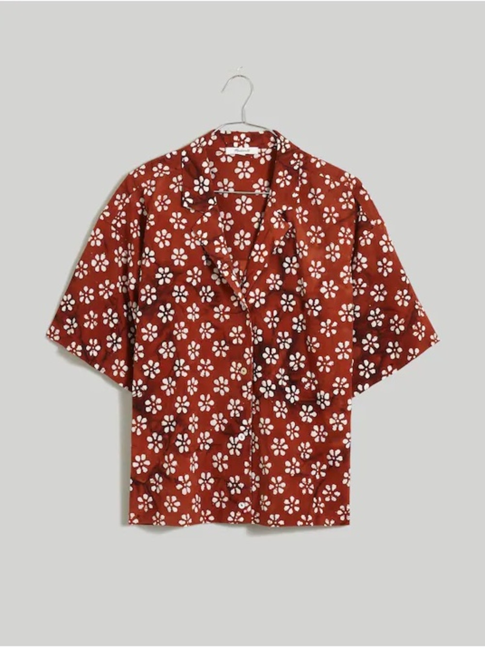 Madwell Floral Button-Up Short Sleeve Top - Brown - Picture 4 of 7